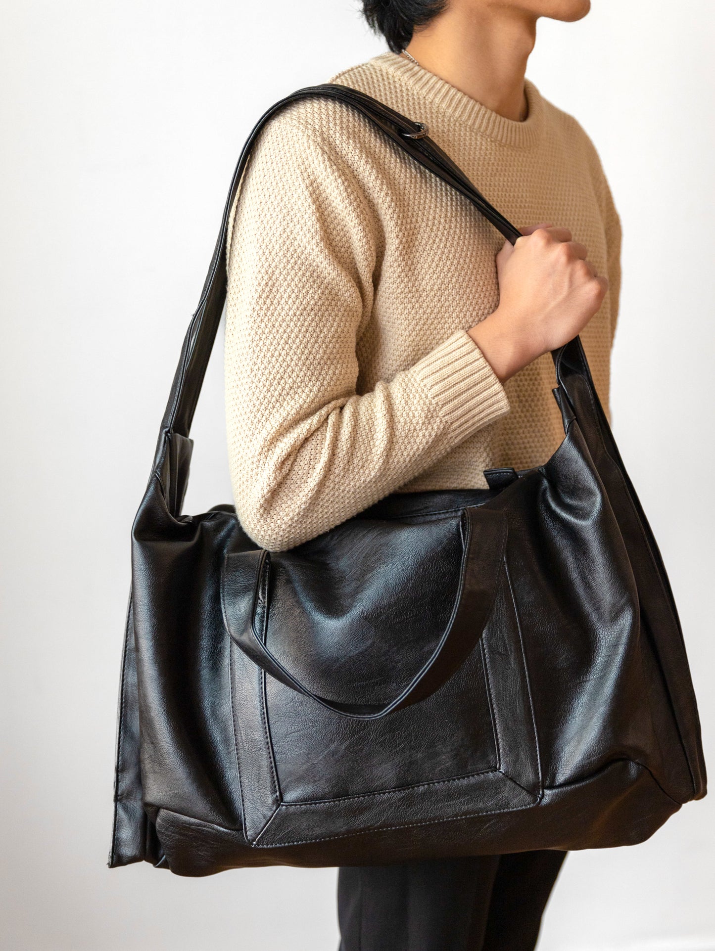 Boxy Leather Tote Bag