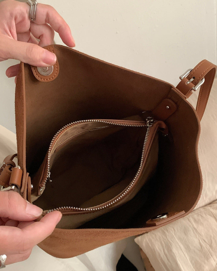 Miley Suede Bag - Chocolate